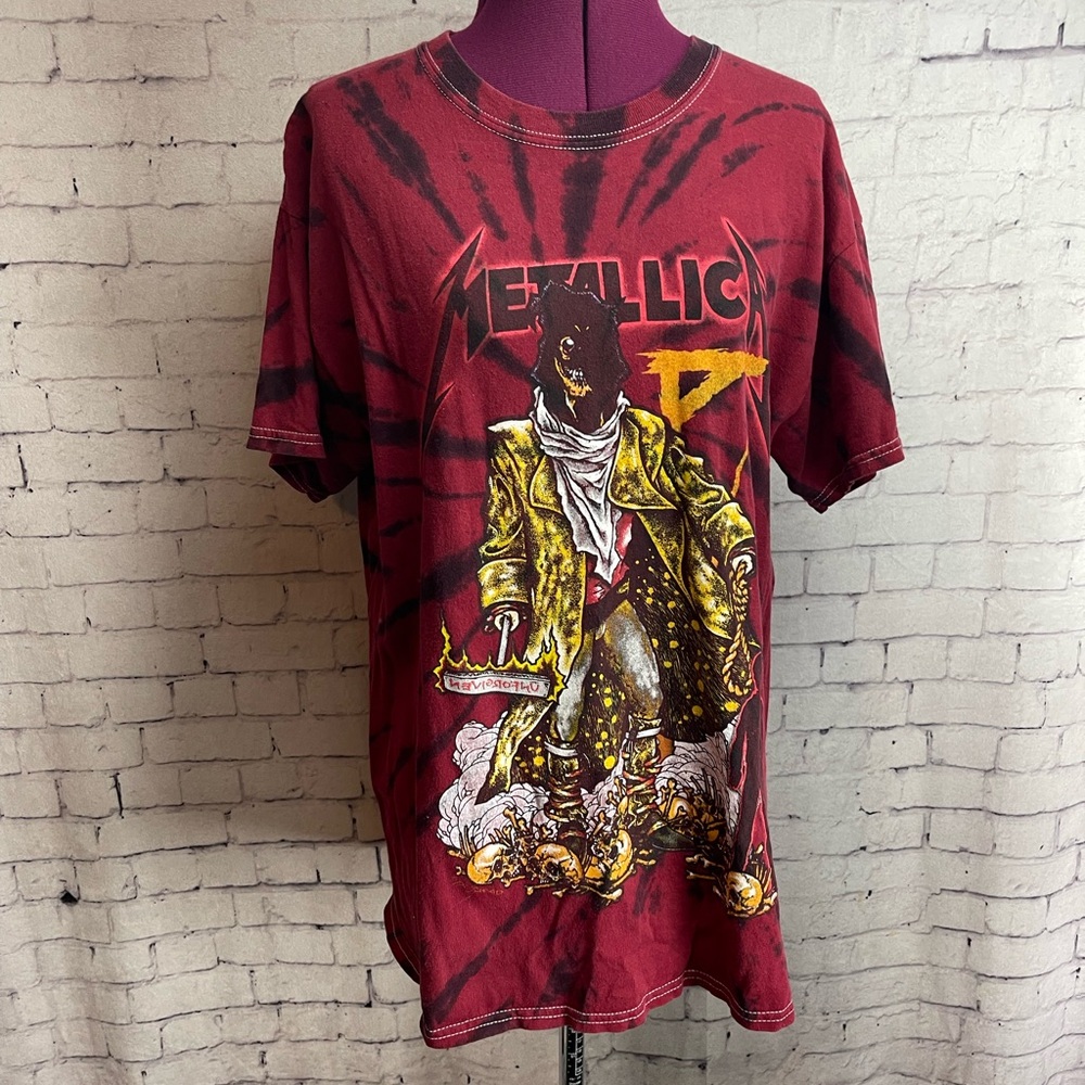 Metallica size medium red and black tie dye tee The Unforgiven (Executioner)